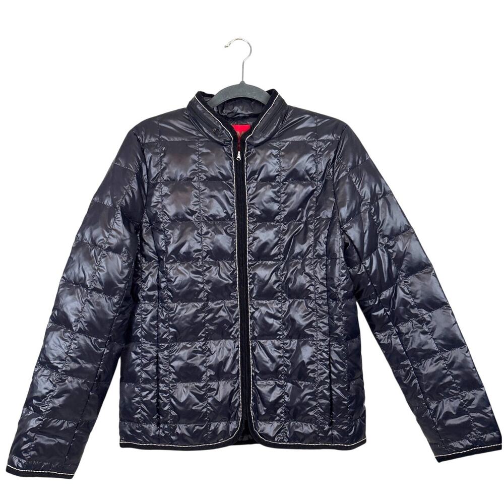 Ciao Milano Womens M Jasper Black Down Puffer Jacket Designer Coat